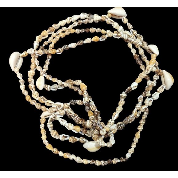 Beachy Two Layer Seashell Beaded Necklace - Picture 1 of 5